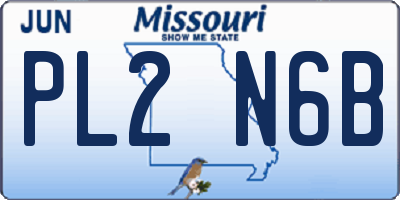 MO license plate PL2N6B