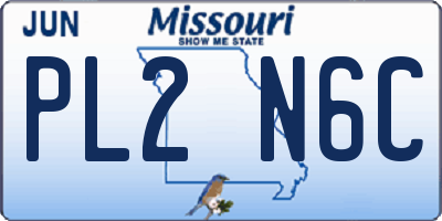 MO license plate PL2N6C