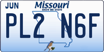MO license plate PL2N6F