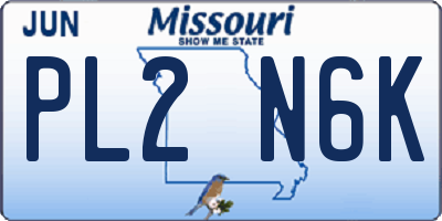 MO license plate PL2N6K