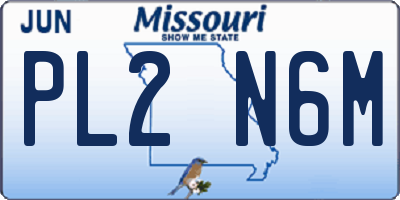MO license plate PL2N6M