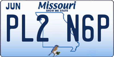 MO license plate PL2N6P