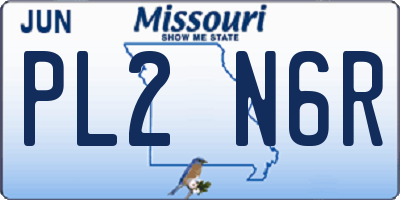 MO license plate PL2N6R