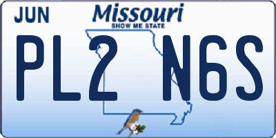 MO license plate PL2N6S