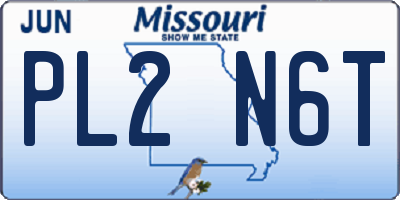 MO license plate PL2N6T