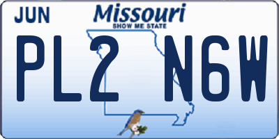 MO license plate PL2N6W