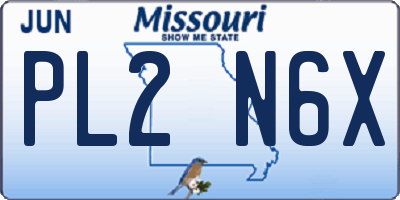 MO license plate PL2N6X