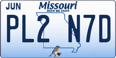 MO license plate PL2N7D