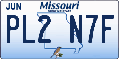 MO license plate PL2N7F