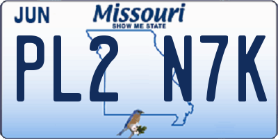 MO license plate PL2N7K