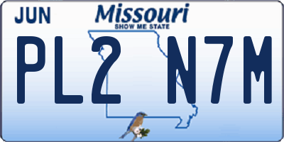 MO license plate PL2N7M