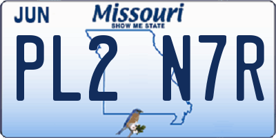 MO license plate PL2N7R