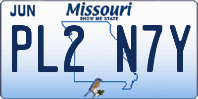 MO license plate PL2N7Y
