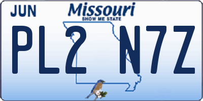 MO license plate PL2N7Z