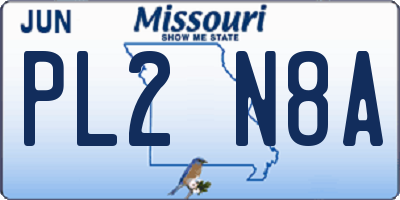 MO license plate PL2N8A