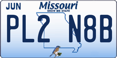 MO license plate PL2N8B