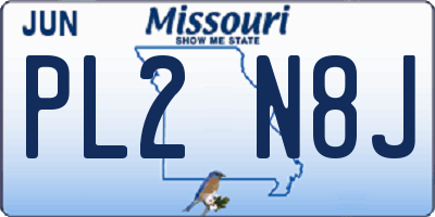 MO license plate PL2N8J