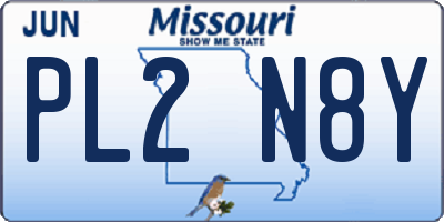 MO license plate PL2N8Y