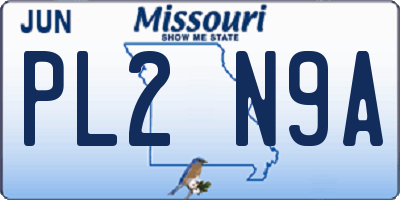 MO license plate PL2N9A