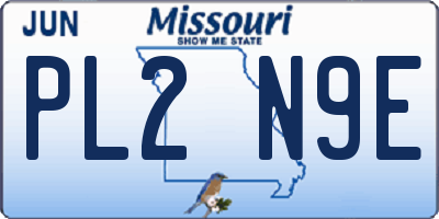 MO license plate PL2N9E