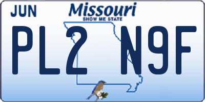 MO license plate PL2N9F