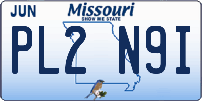 MO license plate PL2N9I