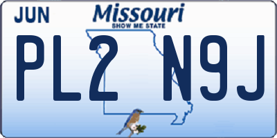 MO license plate PL2N9J
