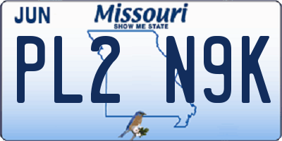MO license plate PL2N9K