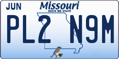 MO license plate PL2N9M