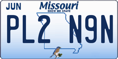 MO license plate PL2N9N