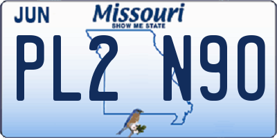 MO license plate PL2N9O