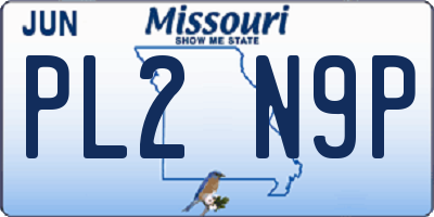 MO license plate PL2N9P
