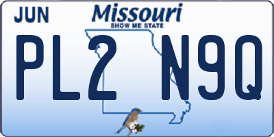 MO license plate PL2N9Q