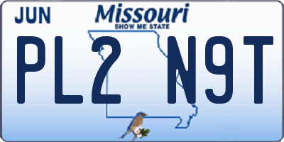 MO license plate PL2N9T
