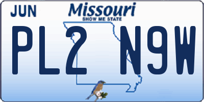 MO license plate PL2N9W