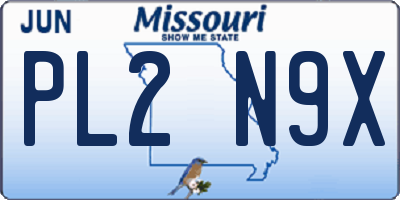 MO license plate PL2N9X