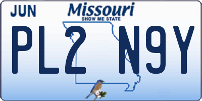 MO license plate PL2N9Y