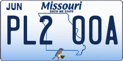 MO license plate PL2O0A