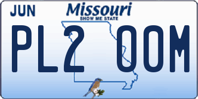 MO license plate PL2O0M
