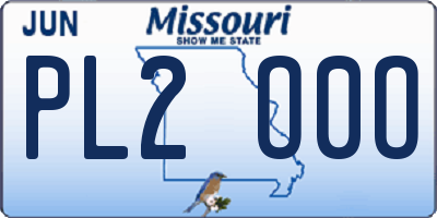 MO license plate PL2O0O