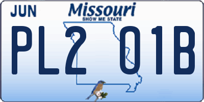 MO license plate PL2O1B