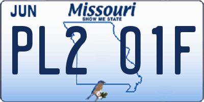 MO license plate PL2O1F