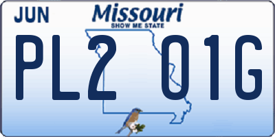 MO license plate PL2O1G