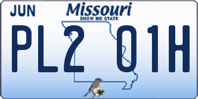 MO license plate PL2O1H