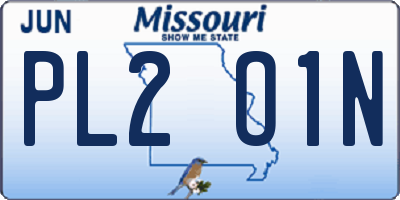MO license plate PL2O1N