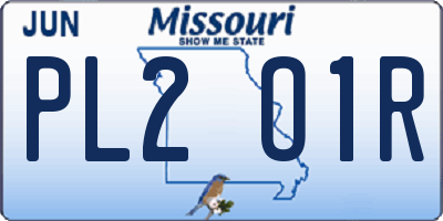 MO license plate PL2O1R