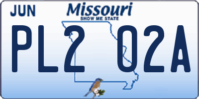MO license plate PL2O2A