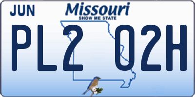 MO license plate PL2O2H