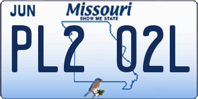 MO license plate PL2O2L