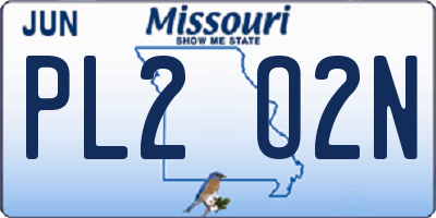 MO license plate PL2O2N